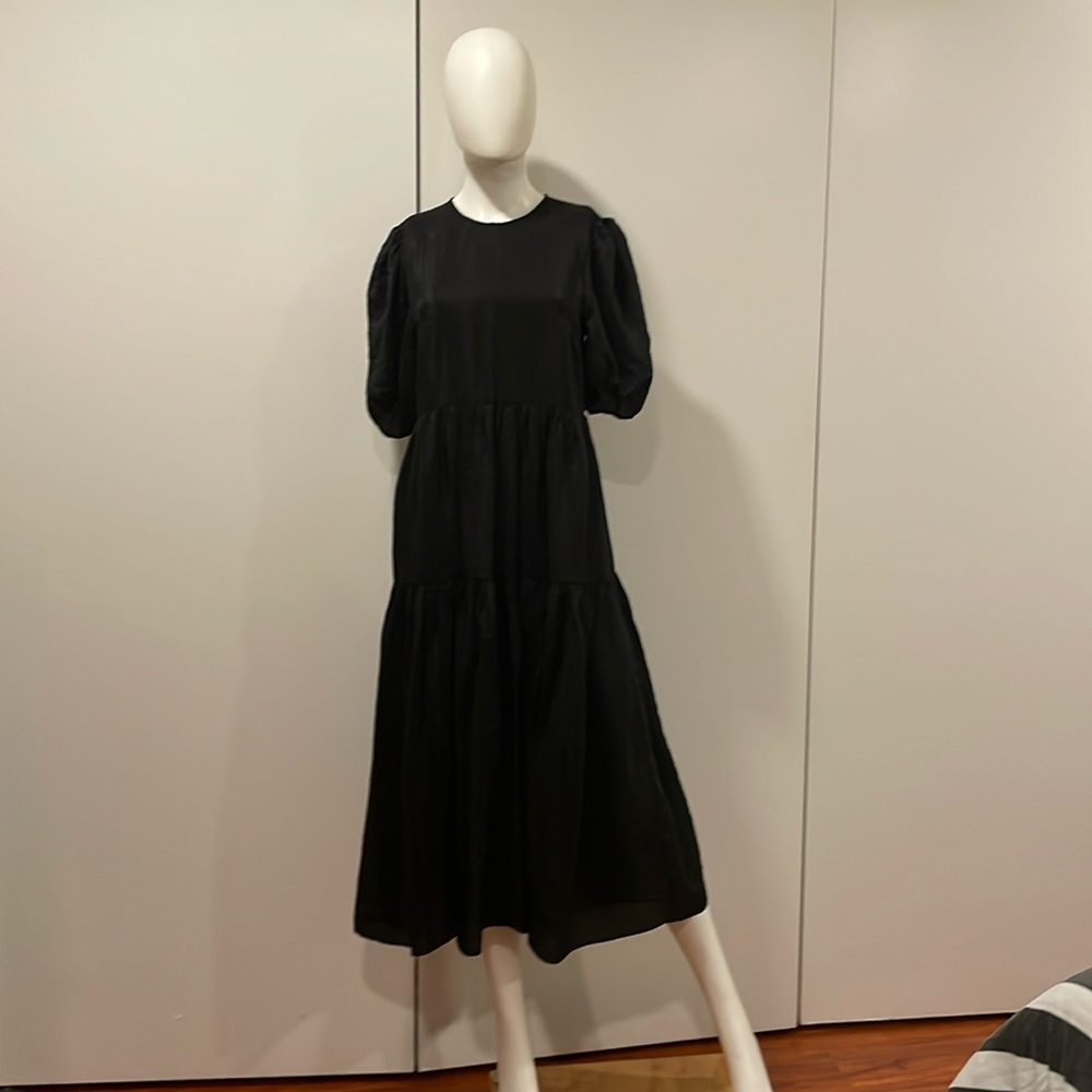 And Other Stories Stockholm Atelier  Black Puff Sleeve Dress Sz 4